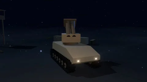 Air defence system scanning with its radar at night in the desert Video stock 341045760