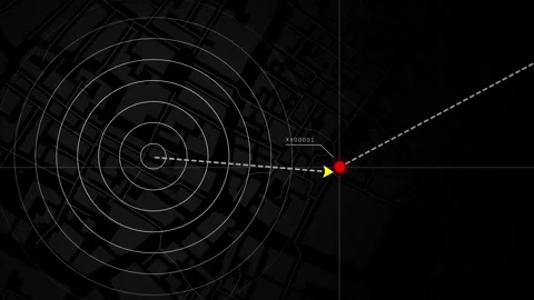 Air defense radar screen. Animation of military radar system detects danger and Stock Footage 326806031
