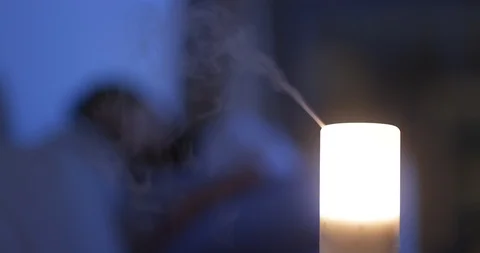 Air diffuser light switch on inside home Stock Footage 108643219