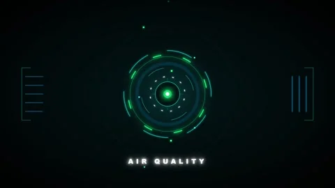 Air digital hud interface with rotating scanning radar and data visualizati.. Stock Footage 337566326