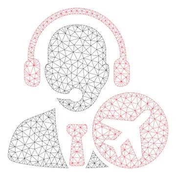 Air Dispatcher Polygonal Frame Vector Mesh Illustration Illustrazione stock