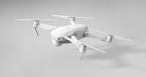 Air Drone Fly on a Soft White Studio Background. Stockillustratie