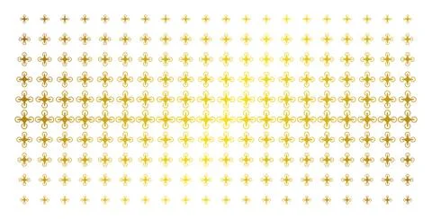 Air Drone Golden Halftone Pattern Illustrazione stock