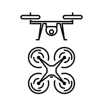 Air drone icon simple flat vector illustration Stock Illustration