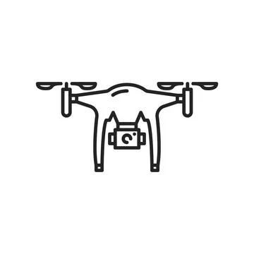 Air drone quadcopter isolate remote control copter Stock Illustration