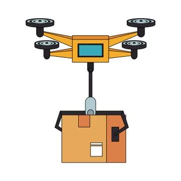 Air drone remote control cartoon Illustrazione stock