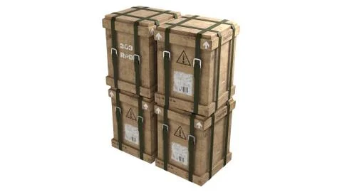 Air Drop Boxes 3D Rendering Stock Illustration