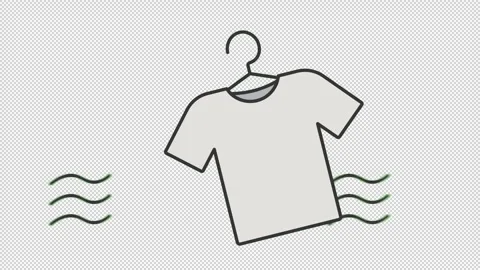 Air dry clothes animation Stockbeeldmateriaal 318571189