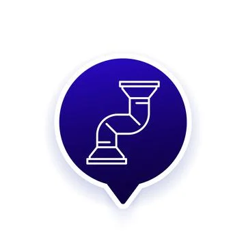 Air duct icon, line vector Ilustración de archivo