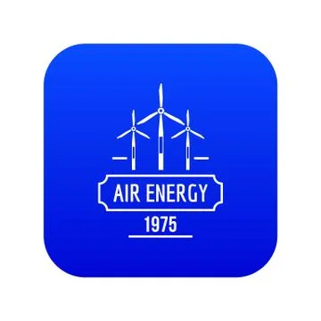 Air energy icon blue vector Stock Illustration