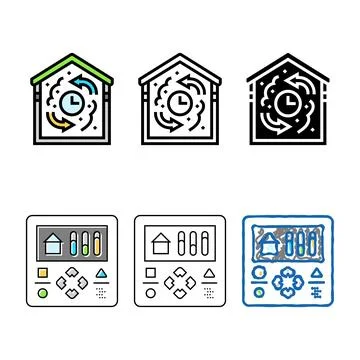 Air exchange rate forms color icon vector 스톡 일러스트