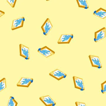 Air exchange ventilation isometric icon seamless pattern Stock Illustration