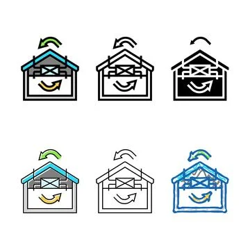 Air exchange ventilation multipack color icon vector 스톡 일러스트