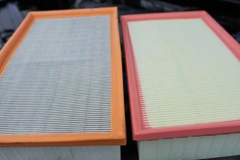 Air filter for car, close-up, selective focus, shallow DOF Stock Photos