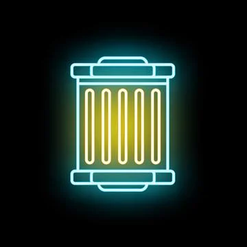 Air filter icon glowing with neon colors Stock Illustration