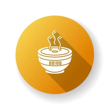 Air filter with timer, modern device yellow flat design long shadow glyph icon Stock Illustration