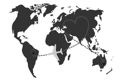 Air flight between cities, map of airline flights. Ilustração Stock