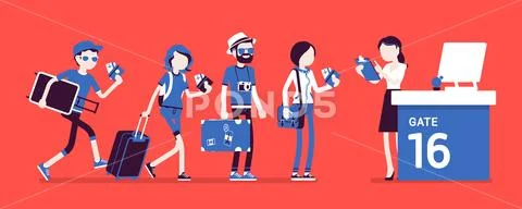 Air flight check queue Stock-Illustration