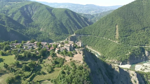Air Flight Over Brugnello In Val Trebbia Stock Footage 134648089