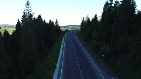 Air flight over the road. Video stock 90494739