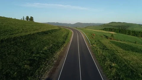 Air flight over the road. Video stock 90494753