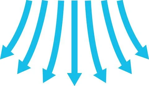 Air flow arrows collection. Wind stream, fresh water direction, conditioner icon Stockillustratie