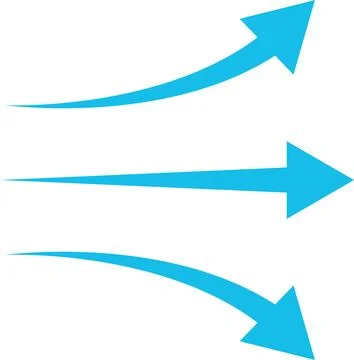 Air flow arrows collection. Wind stream, fresh water direction, conditioner icon 库存插图