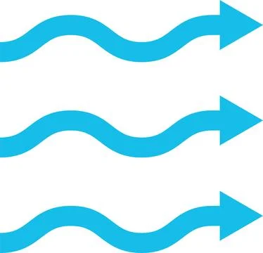 Air flow arrows collection. Wind stream, fresh water direction, conditioner icon Stockillustratie