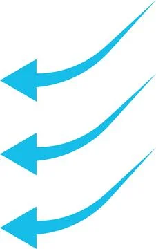 Air flow arrows collection. Wind stream, fresh water direction, conditioner icon Stockillustratie