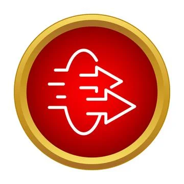 Air flow direction arrows red circle icon Stockillustratie