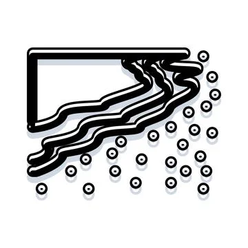Air flowing icon indicating wind or cooling concept イラスト素材
