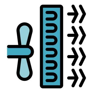 Air flowing through filter, creating clean air circulation Stock Illustration