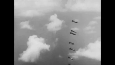 Air force B-29 bombers are prepared for the bombing of Tokyo in World War II. Video stock 85650509