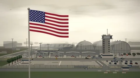 Air Force Base Flight Line United States Flag seamless loop Vidéo 344779059
