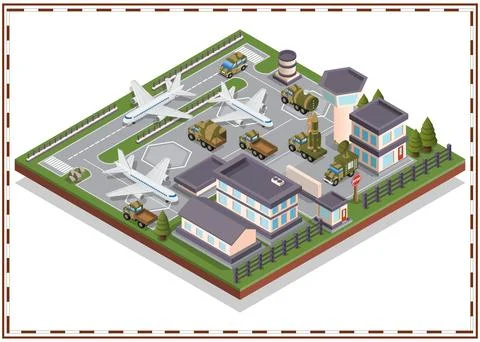 Air Force Base. Stock Illustration