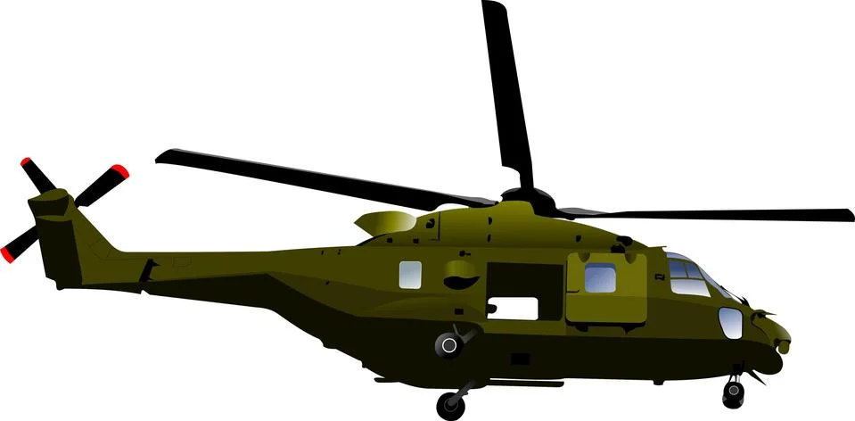 Air force. Combat helicopter. Vector illustration Stock Illustration