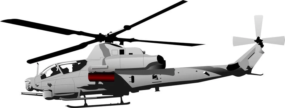 Air force. Combat helicopter. Vector illustration Stock Illustration
