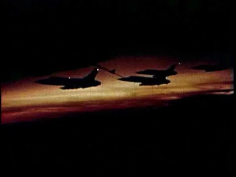 Air Force fighter jets in action in the Vietnam War, 1965. Stock Footage 74776012