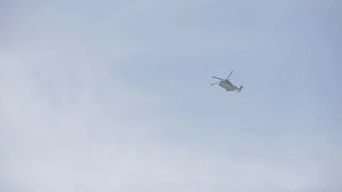 Air force helicopters flying during training Stock Footage 75656174