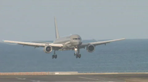 Air force jet touchdown Stock Footage 450877