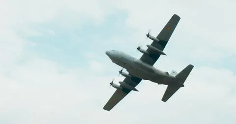 Air Force Lockheed Hercules flight at the Bucharest International Air Show .. Stock Photos