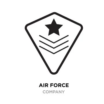 Air force logo images, linear Military emblem icon image with stars, vector i Stock Illustration