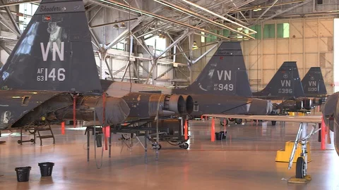 Air Force Mechanics Work On T-38 Talon Fighter Jet 19 Stock Footage 127995221
