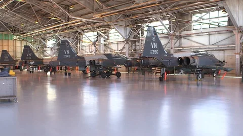 Air Force Mechanics Work On T-38 Talon Fighter Jet 23 Stock Footage 127995278