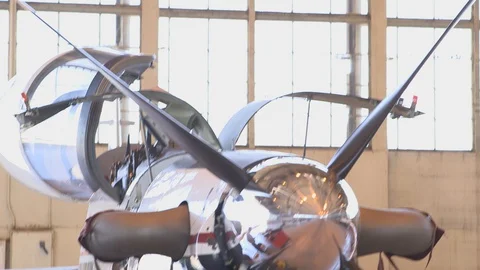 Air Force Mechanics Work On T-6 Texan Aircraft 04 Stock Footage 127995311