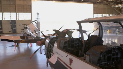 Air Force Mechanics Work On T-6 Texan Aircraft 03 Stock Footage 127995325