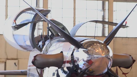 Air Force Mechanics Work On T-6 Texan Aircraft 08 Video stock 127995349