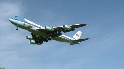 Air Force One Flying By For Landing Stock Footage 49934802