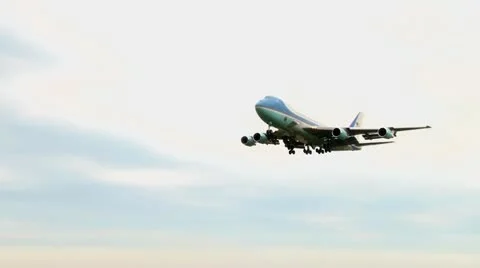 Air Force One landing Stock Footage 10713785