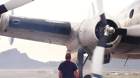 AIR FORCE ONE RESTORATION ENGINE START Stock Footage 169961895